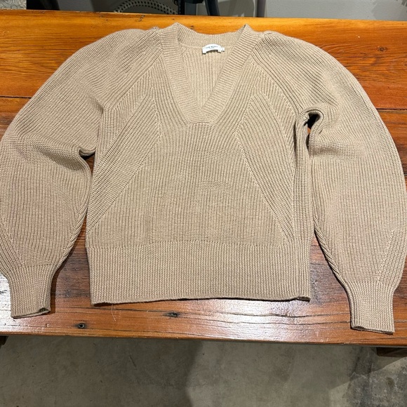 The Reset Sweaters - The Reset "Must Have V" Sweater, Tan, Women's Small